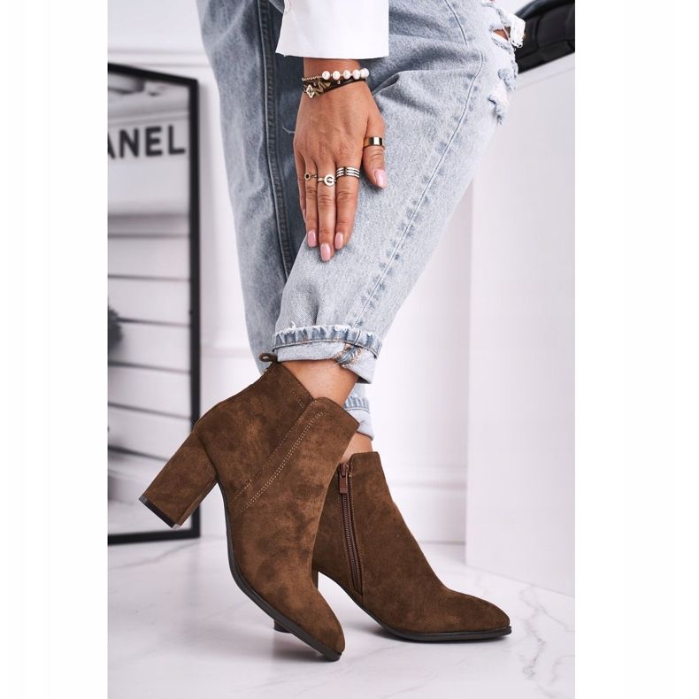 Damskor på högklackat Sergio Leone Olive BT508 brun mångfärgad 2