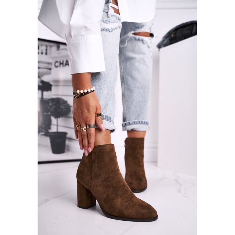 Damskor på högklackat Sergio Leone Olive BT508 brun mångfärgad 1