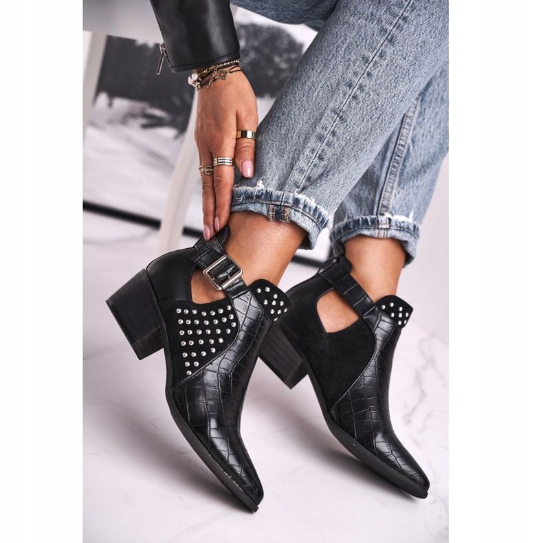 FB1 Damskor på högklackat spänne svart Rontra 2