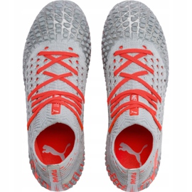 Fotbollsskor Puma Future 4.1 Netfit Fg Ag Jr silver-röd 105692 01 grå 1