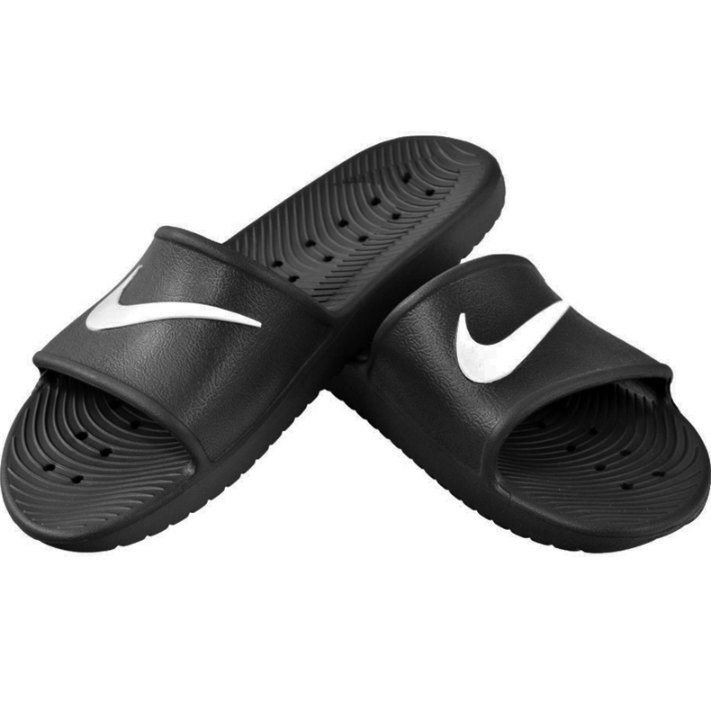 Nike Kawa Shower GS / PS svarta tofflor BQ6831 001 vit 1