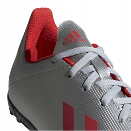 Fotbollsskor adidas X 19.4 Tf Jr silver F35348 röd 1