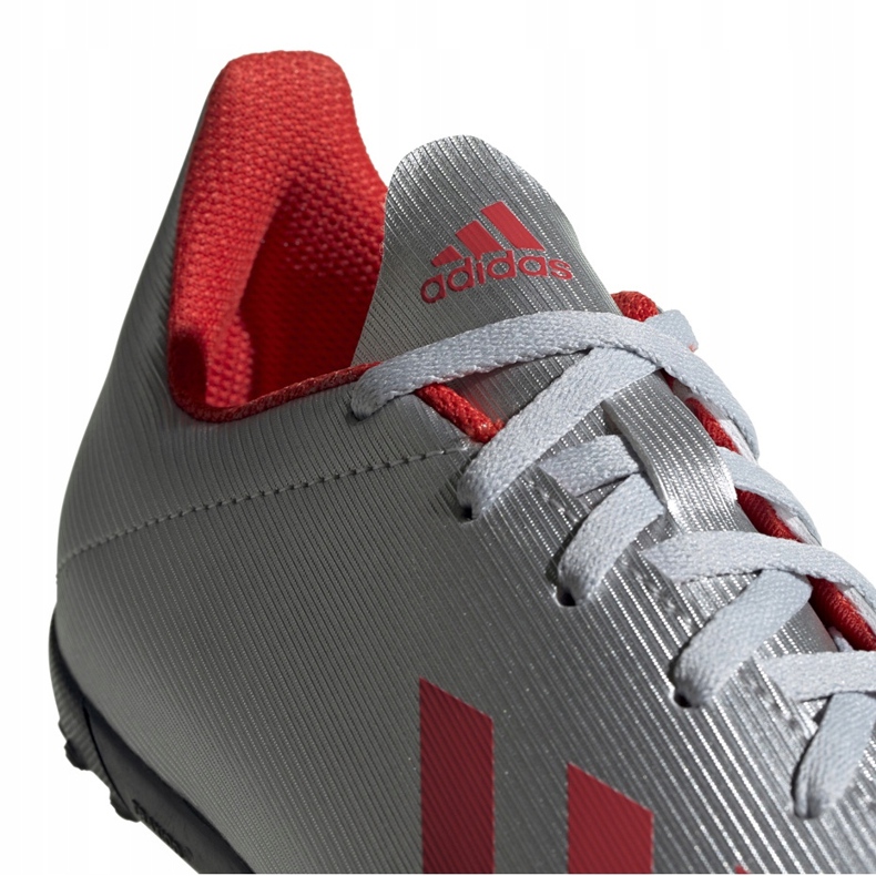 Fotbollsskor adidas X 19.4 Tf Jr silver F35348 röd 1