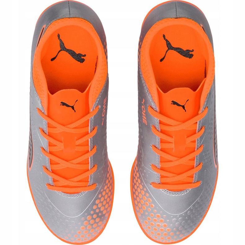 Puma One 4 Syn It Junior fotbollsskor grå-orange 104783 01 mångfärgad silver- 1