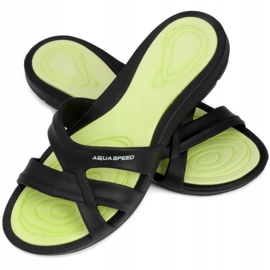 Kvinnors simhems tofflor Aqua-speed Panama col.38 svart grön 1