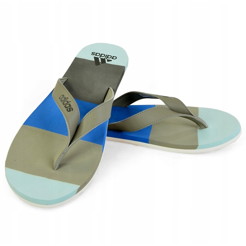 Adidas Eezay Striped BA8809 tofflor blå grå 1