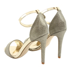 PS1 Kvinnors sandaler på en högklackad glitter guldfiver gyllene 9
