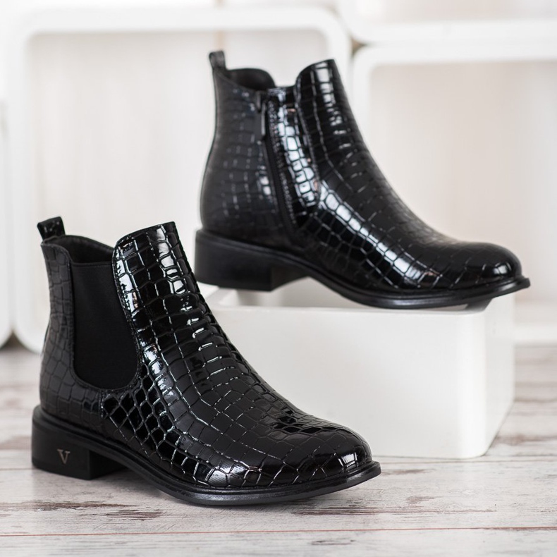 Filippo Lackade Chelsea stövlar svart 1