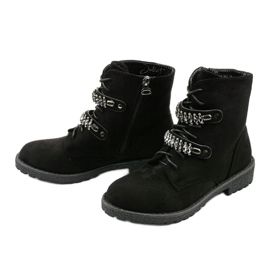 Svarta stövlar med dekorativa Ginoraya -ränder 2