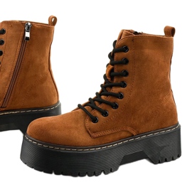 Cataela bruna snörstövlar i mocka 1