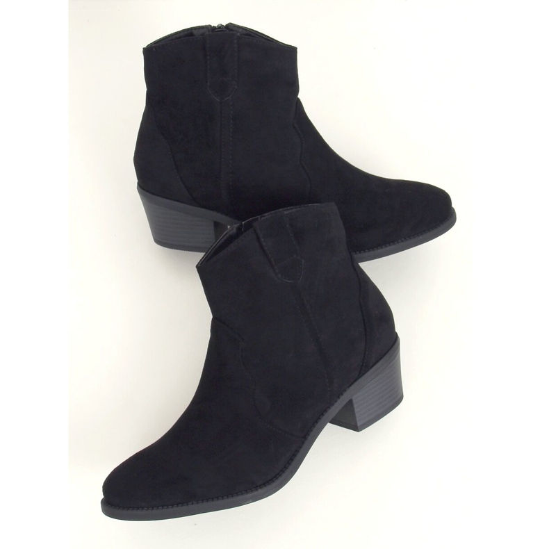 Svart stövlar med låg klack svart 99-63 Svart 1