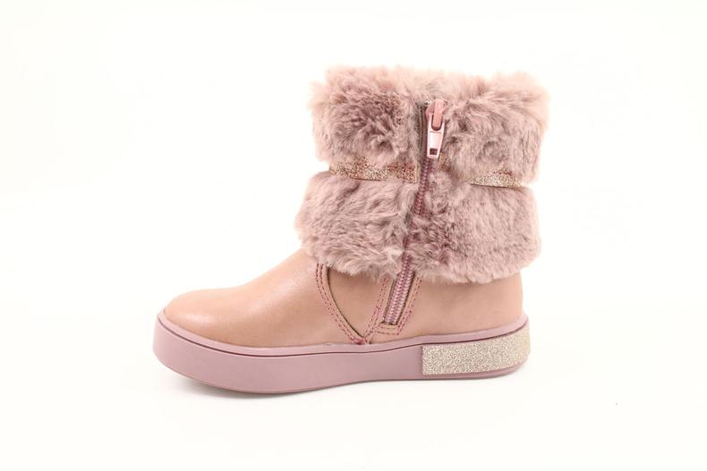 American Club Amerikanska GC26 / 20 -kängor med dragkedja med päls rosa gyllene 1