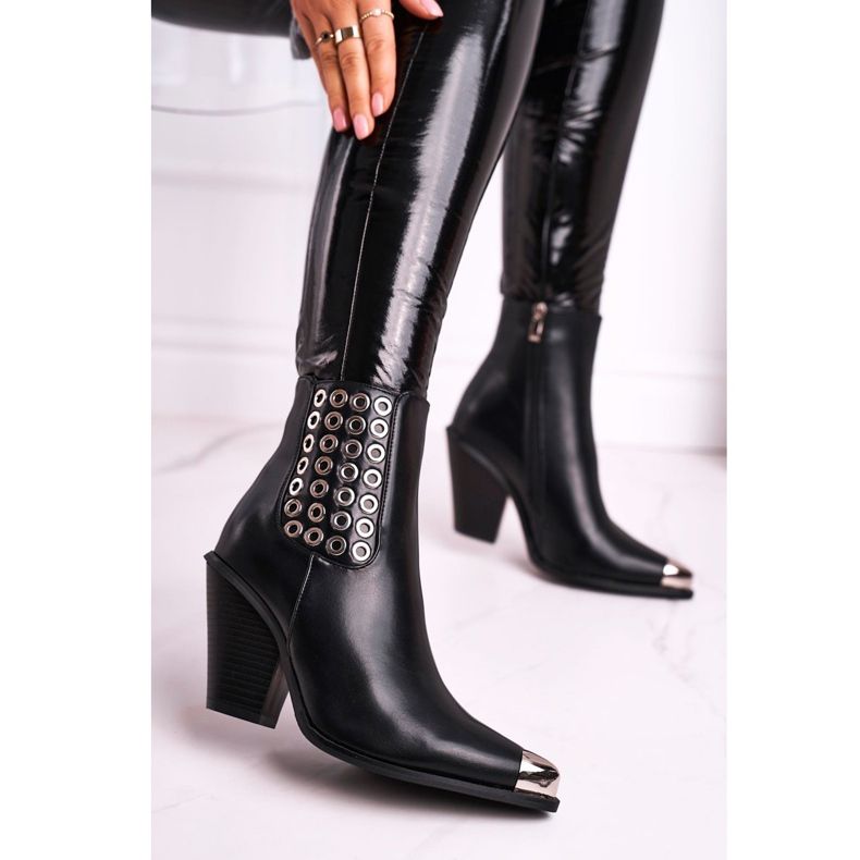 FS1 Kvinnors höga stövlar Steel Toe Black Only Time svart 1