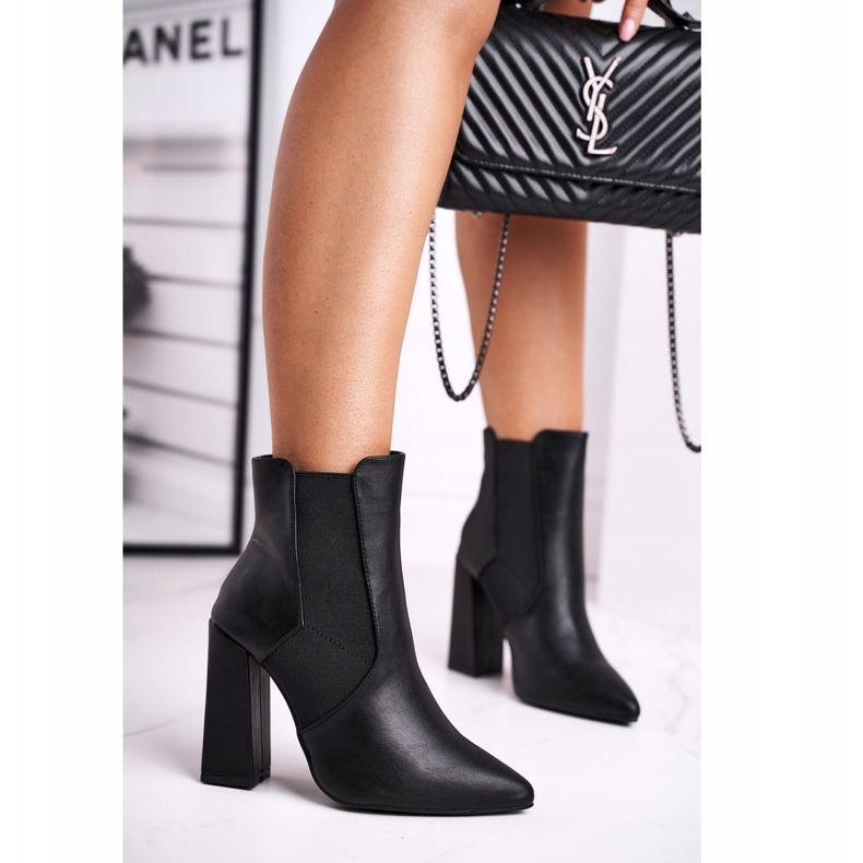 FG1 Kvinnors stövlar på en klack med muddar Black Good Vibes svart 1