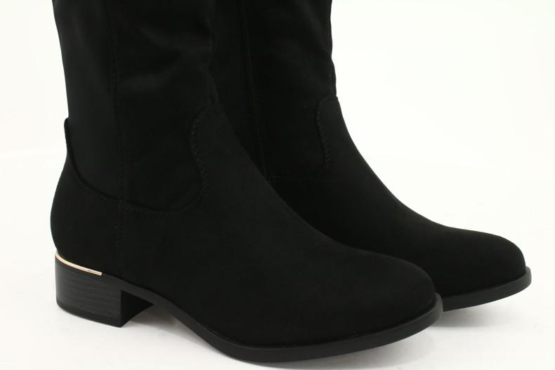 Evento Golden Buckle Mocka stövlar svart 4