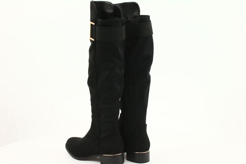 Evento Golden Buckle Mocka stövlar svart 3