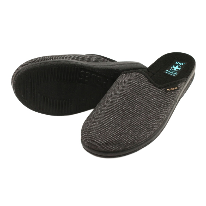 Tofflor för män Adanex 24142 svart grå 3