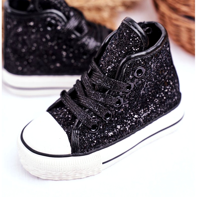 FRROCK Barns sneakers Shiny High Black Ally svart 3