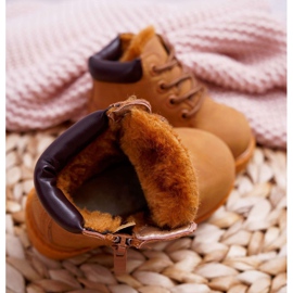 Barns Warm Trappers stövlar Camel Dexter brun gul 2