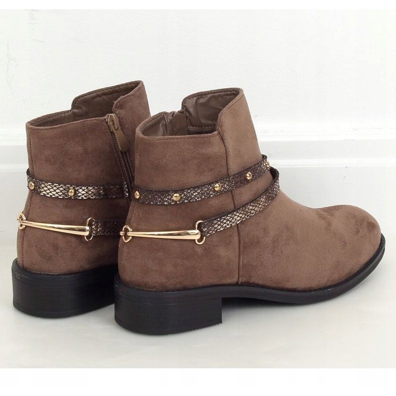 Mörkbeige stövlar för kvinnor RQ332 Khaki 1