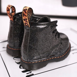 FRROCK Barnskor Varm med dragkedja Lackerad Glitter Svart Mistor 1