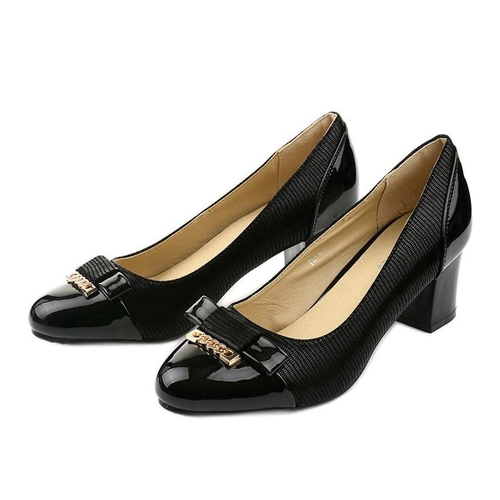 Svarta dampumps för damer på en Greenbane -stolpe 2