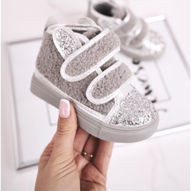 FRROCK Barnsneakers High Warm Grey Clifford silver- grå 1