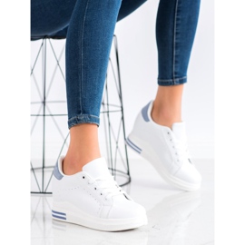 SHELOVET Sportskor på en kil vit blå 2