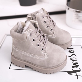 FRROCK Barns varma trapper stövlar grå Dexter 1