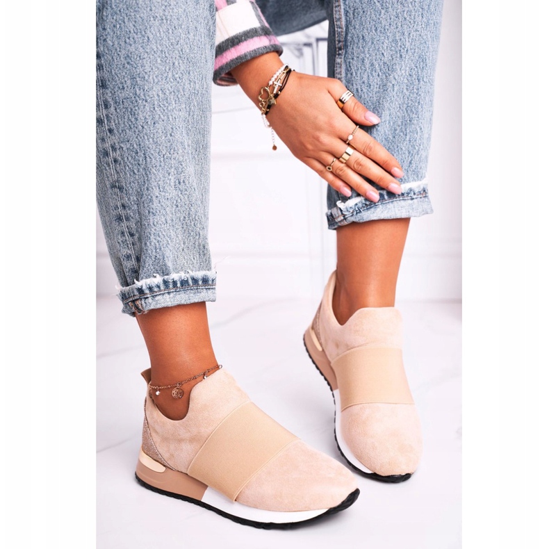 FB2 Kvinnors sportskor Sneakers Slip-on Beige Say Something 2