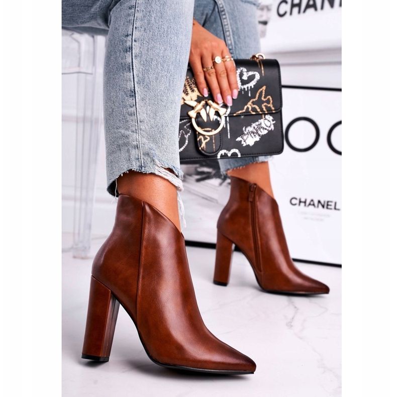 Marquiiz Kvinnors stövlar på hög klack kamel stiger upp brun 1