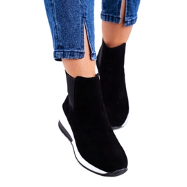 Vinceza Kvinnors sportskor Sneakers Svart läder 21-7781 vit 2