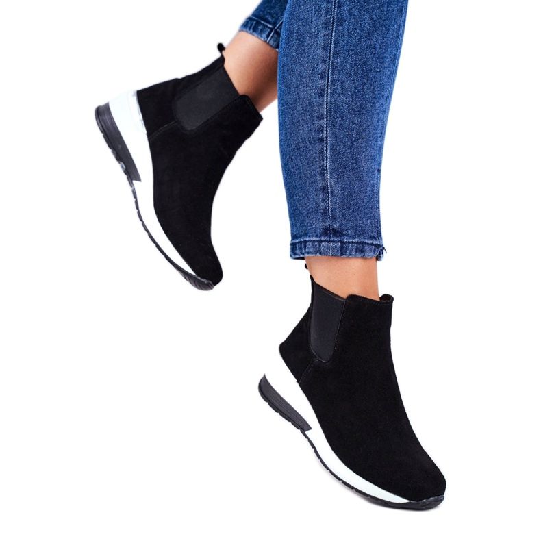 Vinceza Kvinnors sportskor Sneakers Svart läder 21-7781 vit 3