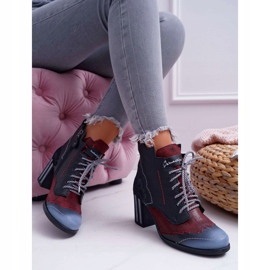 Kvinnors läder Maciejka stövlar svart 03190 mångfärgad 2