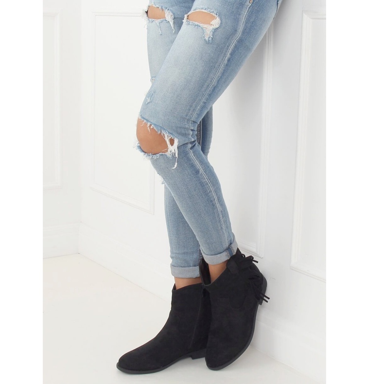 Svarta stövlar i Boho-stil, svarta 688-A99 Svart 1