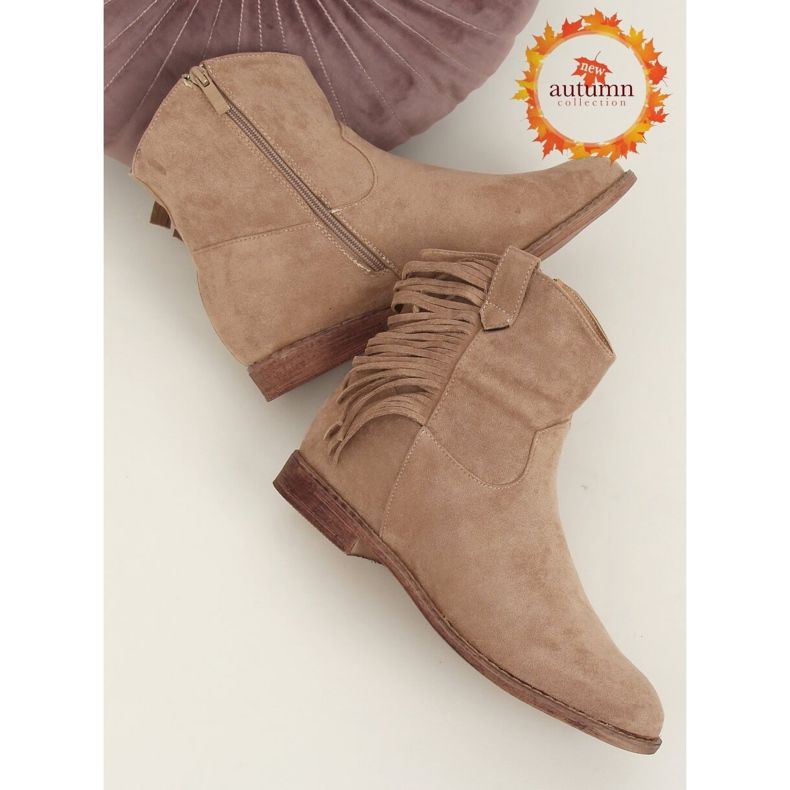 Boho-stil stövlar, beige 688-A99 Khaki kaki 1