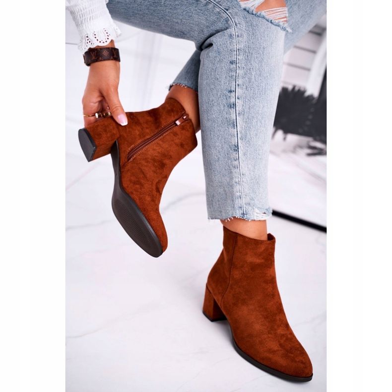 Kängor för kvinnor Sergio Leone Camel BT528 brun 2