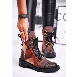 Damstövlar Läder Maciejka Röd 04184-29 / 00-3 brun mångfärgad 2