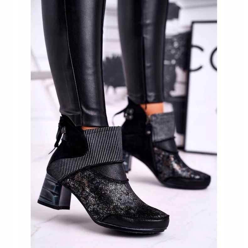 Kvinnors varma läderstövlar Maciejka Marinblå 03790-20 1