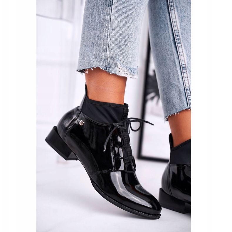 Damstövlar Läder Maciejka Svart 04744-01 2