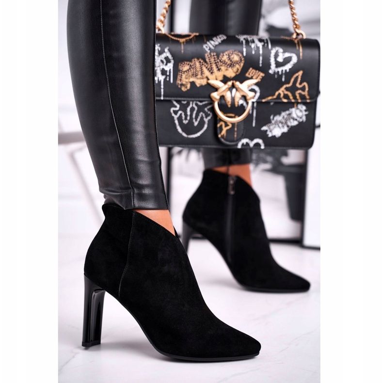 Damskor på högklackat Laura Messi Black 2200 svart 1