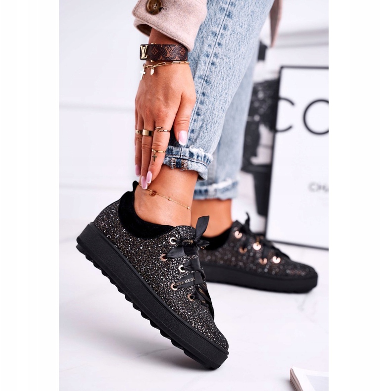 Dam Sneakers Elegant Läder Laura Messi Svart 2045 1