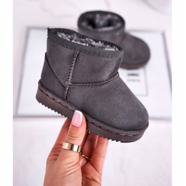 Varma barn ungdoms snöskor Grå Gooby 1