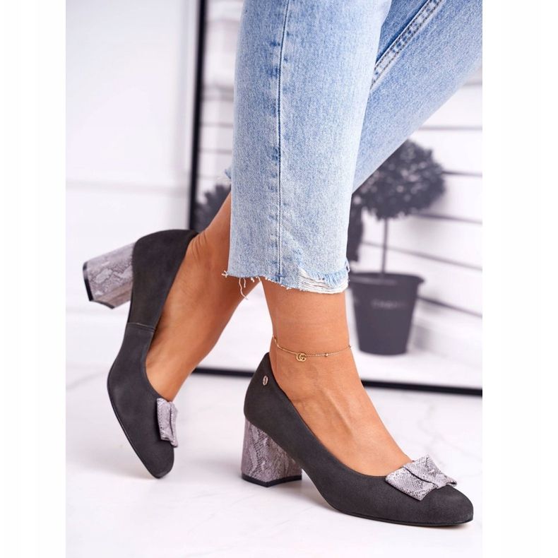 Dampumps Maciejka mocka grafit 3356A-43 / 00-1 mångfärgad 2