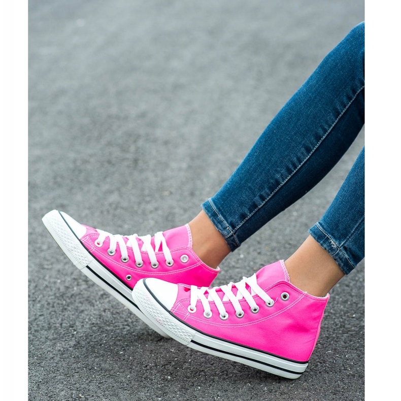 SHELOVET Höga sneakers rosa 1