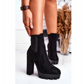 FW1 Kvinnors stövlar på högklackad Eco-Suede Black Juliet svart 2