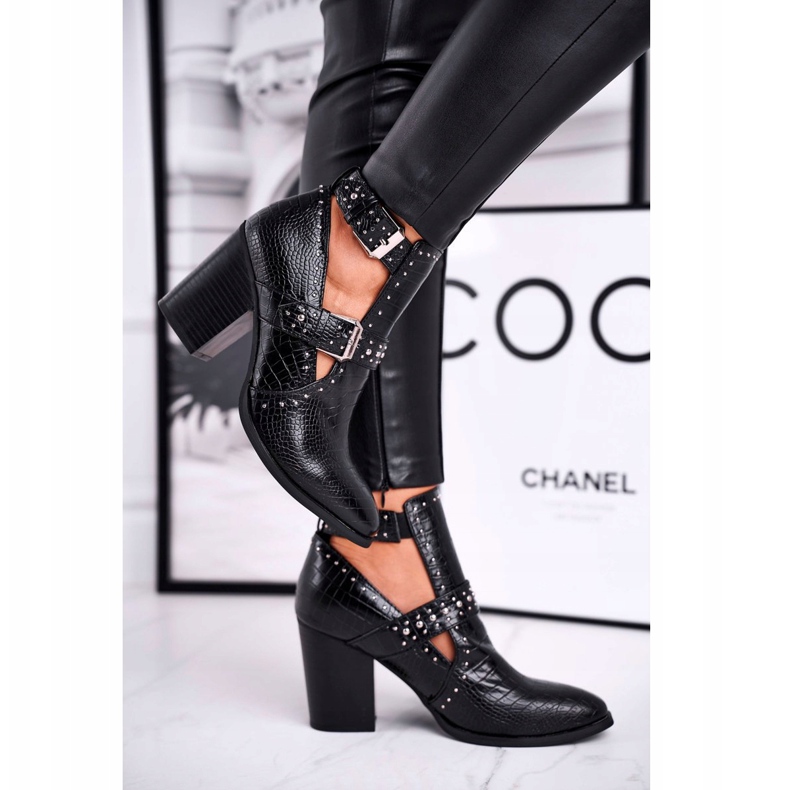 FRSS Damskor med Croco Cut-outs Black Aria svart 2