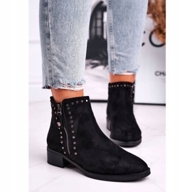 Damskor på högklackade nitar svart kontroll 1