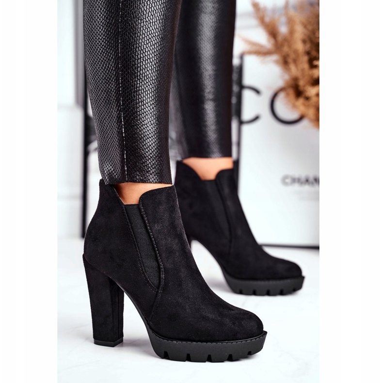 Dam stövlar Slip On A Heel Eco-Suede Black Berry svart 1