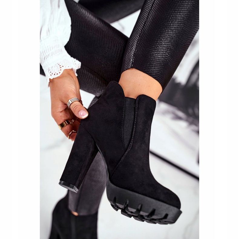 Dam stövlar Slip On A Heel Eco-Suede Black Berry svart 2